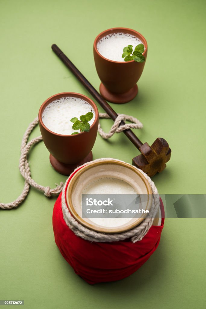 lassie or lassi  is an Authentic Indian cold drink made up of curd and milk and sugar Curd Cheese Stock Photo