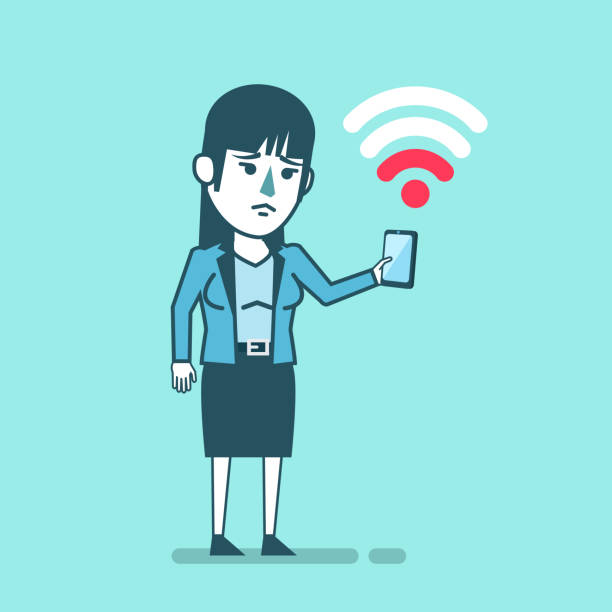 istock Sad businesswoman with smartphone has slow internet connection 925713970