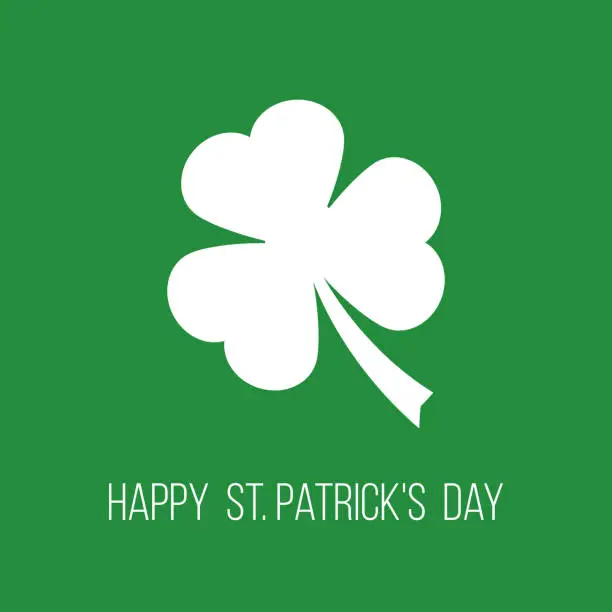 Vector illustration of happy st. patrick's day, greetings card with clover leaf