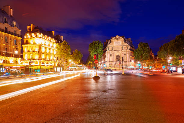 istock Paris Place de Saint Michel St sunset France 925726740