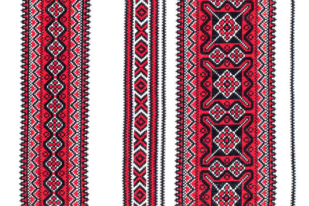 istock Embroidered cross-stitch ornament isolated on white background 925732132