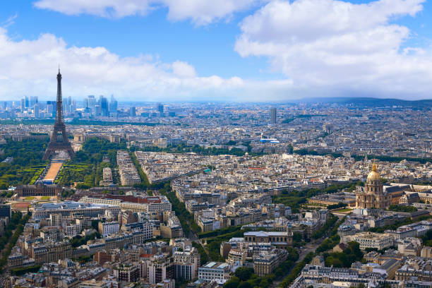 istock Paris Eiffel tower and skyline aerial France 925732418