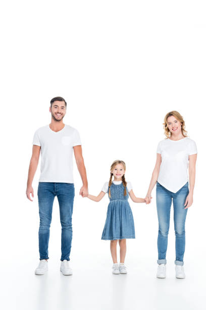 istock happy family holding hands together, isolated on white 925737894