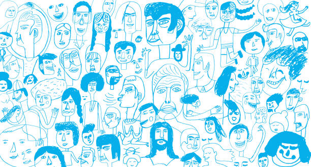 People pattern backround vector art illustration