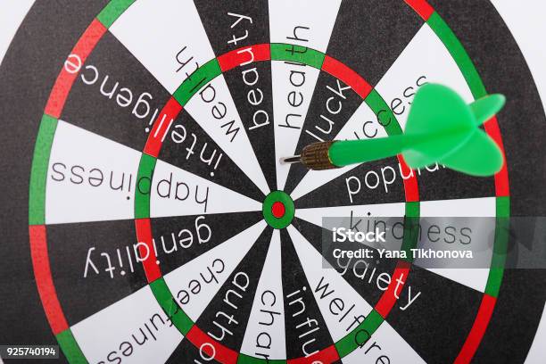 Green Arrow Darts That Fall In The Sectors Health Stock Photo - Download Image Now - Accuracy, Achievement, Adulation