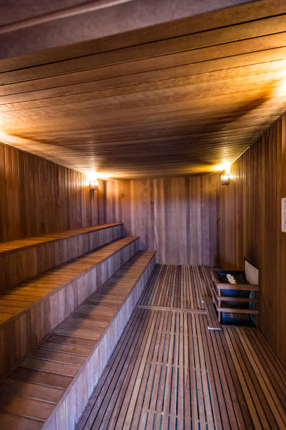 istock Interior of a wooden sauna 925743110