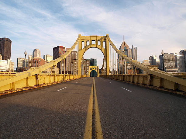 Empty Pittsburgh Bridge stock photo