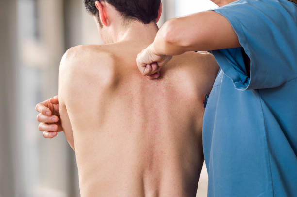 istock Physiotherapist is testing high dorsal in a clinic. Quick scan. 925749200