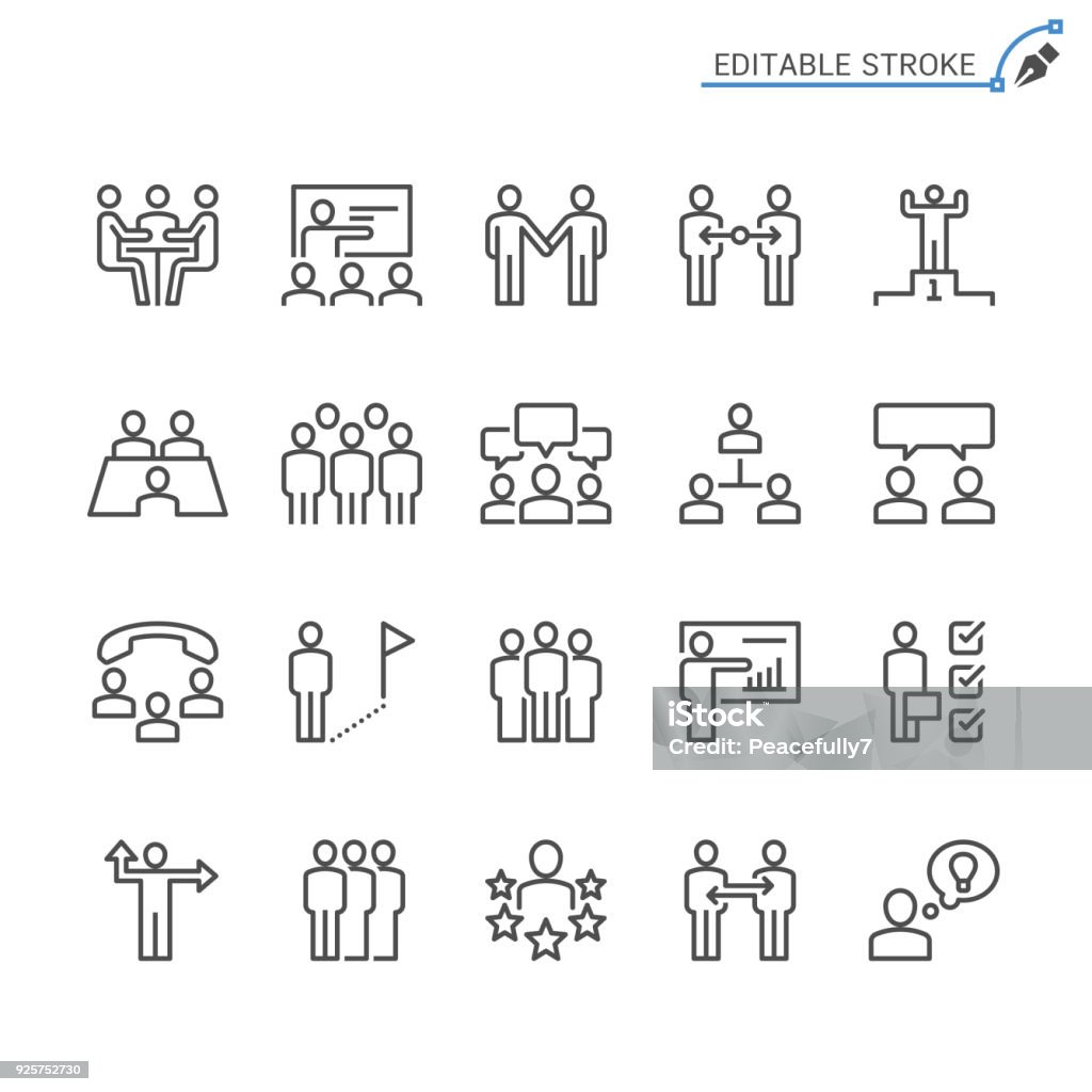 Business people line icons. Editable stroke. Pixel perfect. Simple vector line Icons. Editable stroke. Pixel perfect. Icon Symbol stock vector