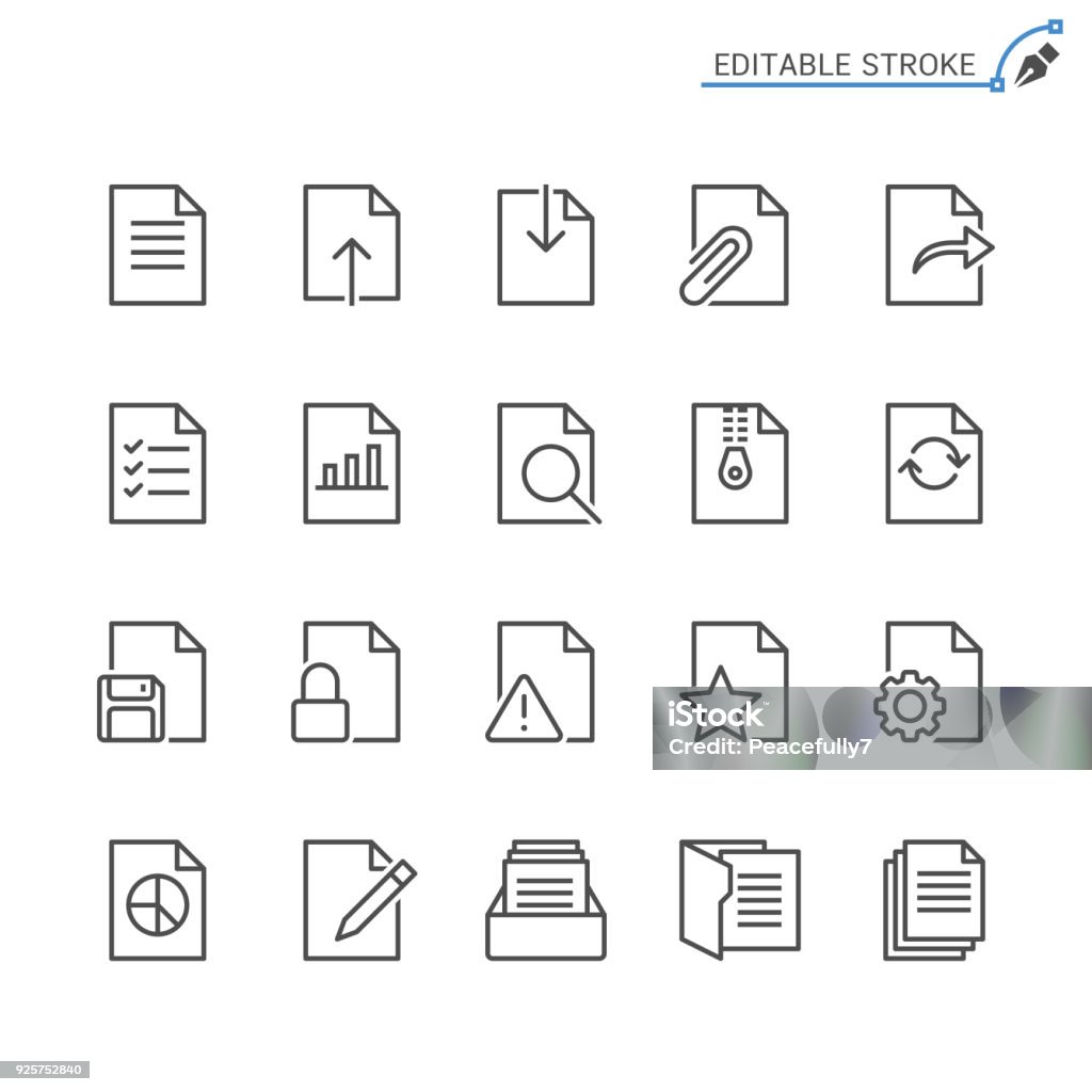 Document line icons. Editable stroke. Pixel perfect. Simple vector line Icons. Editable stroke. Pixel perfect. Icon Symbol stock vector