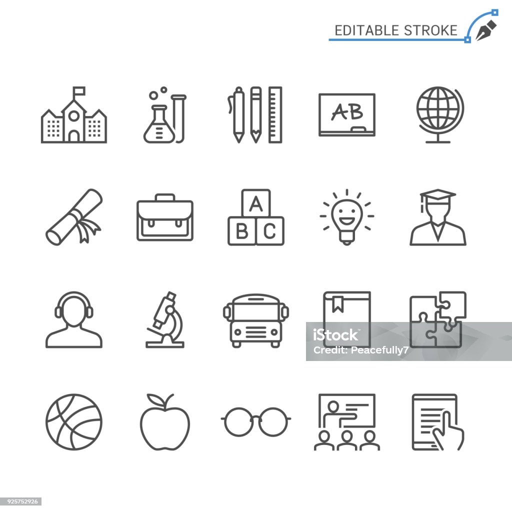 Education line icons. Editable stroke. Pixel perfect. Simple vector line Icons. Editable stroke. Pixel perfect. Icon Symbol stock vector