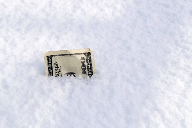 istock One hundred dollars in the snow. 925753600