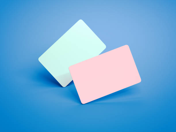 istock Two colored business cards with round corners. 3d rendering 925753630