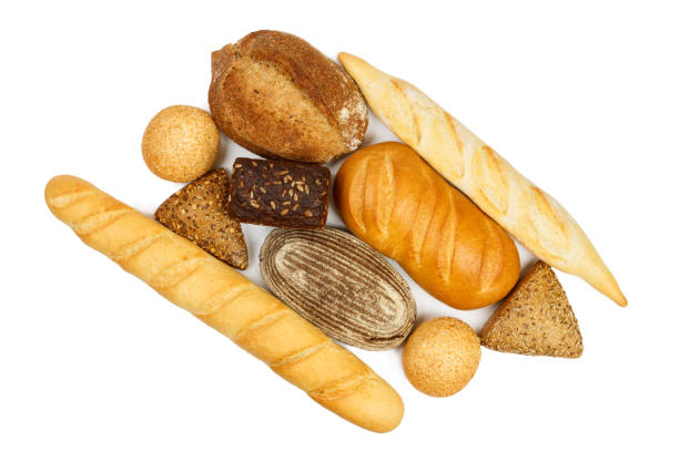 istock Composition with loaf of bread isolated on white background 925762708