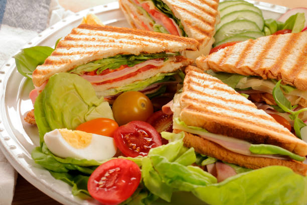 istock Fresh sandwiches salad with ham and cheese 925766712