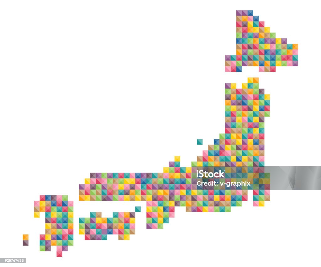 Random Dot Map Japan Map Colorful Random Dot Vector Illustration White Background ...