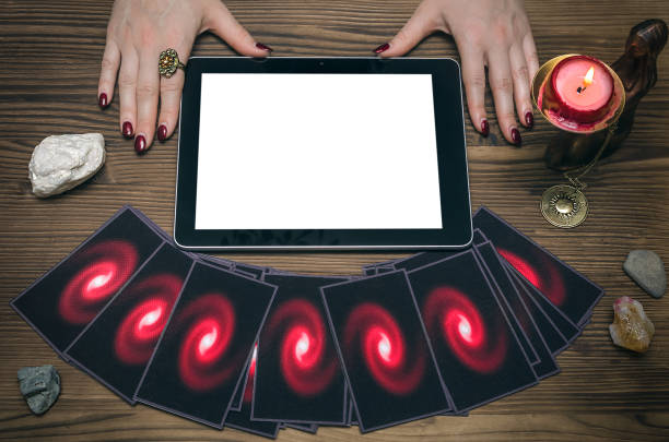 istock Internet tarot cards. Online future reading. Fortune teller. Foreteller. 925774302