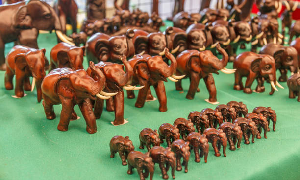 istock The Carved wooden elephants 925778084