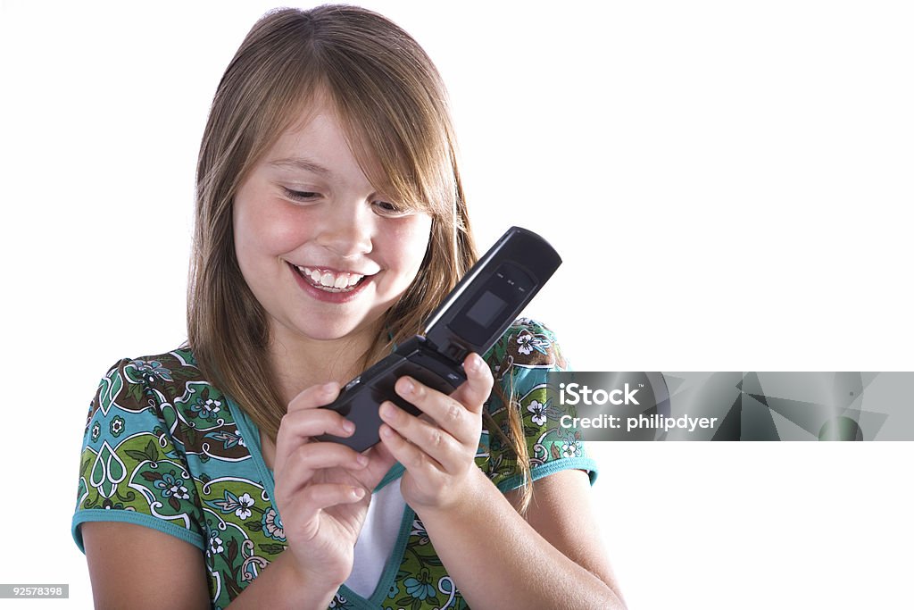 Smiling Girl Dialing Cell Phone  Beautiful People Stock Photo