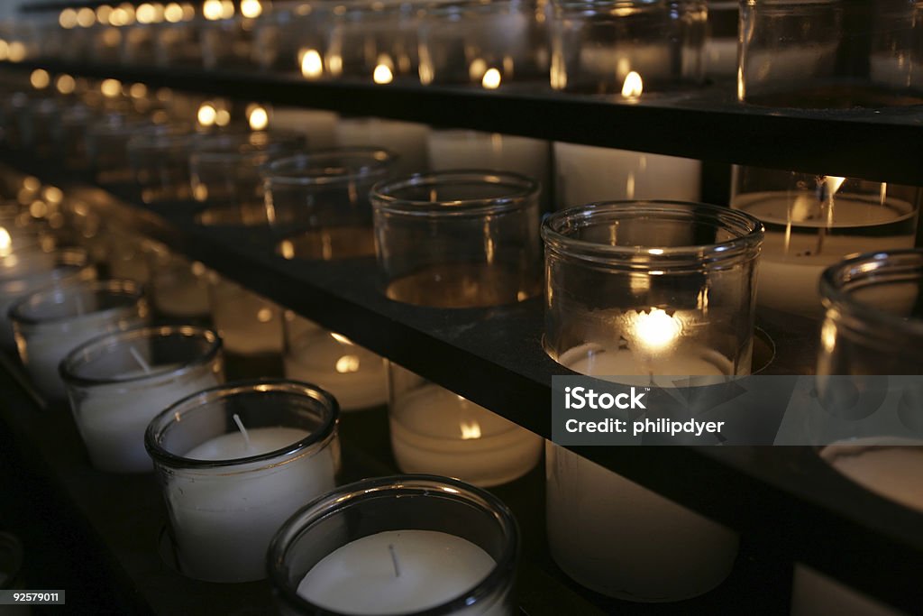 Votive Candles  Black Color Stock Photo