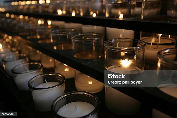 Votive Candles Stock Photo - Download Image Now - Black Color, Candle, Catholicism