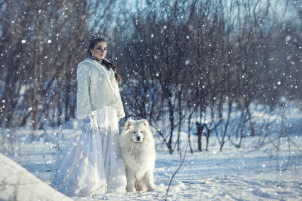 istock Fairy girl with a white dog 925790748