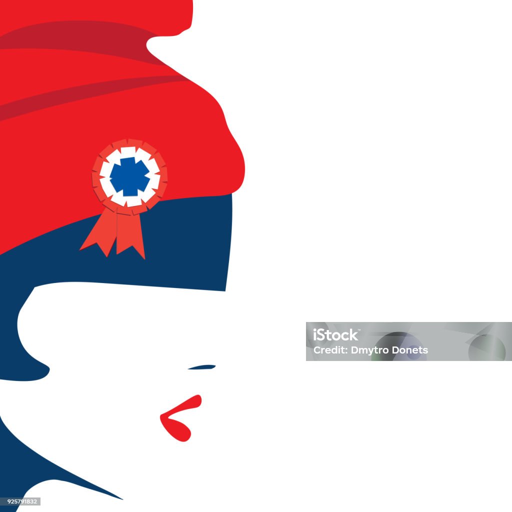 Marianne is a national symbol of the French Republic. Vector for French National Day. Marianne is a national symbol of the French Republic, a personification of liberty and reason, and a portrayal of the Goddess of Liberty. Marianne - Symbol of France stock vector