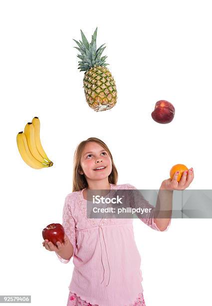 Frau Jonglieren Obst Stockfoto und mehr Bilder von Ananas - Ananas, Antioxidationsmittel, Apfel