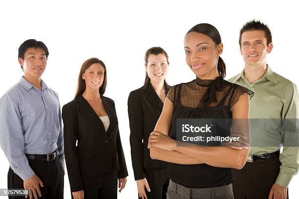 Mujer Joven Con Equipo De Negocios Foto de stock y más banco de imágenes de Adulto - Adulto, Adulto joven, Africano-americano