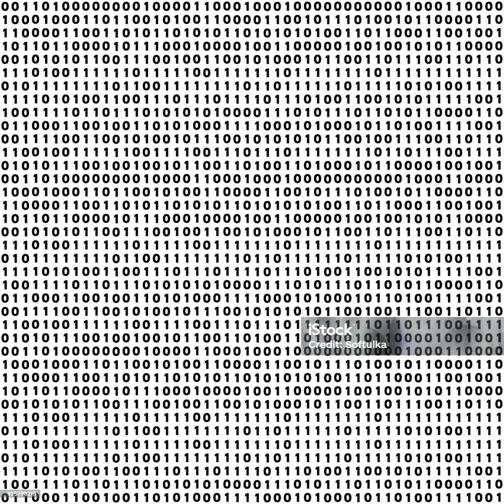 Vector abstract Illustration. Bitcoin technology Vector abstract tileable seamless pattern concept of finance technology. Virtual cryptocurrency services. Unique graphic design background with zero and one numbers Binary Code stock vector