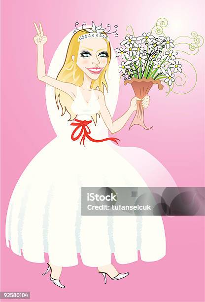 Glückliche Braut Stock Vektor Art und mehr Bilder von Braut - Braut, Ehefrau, Erwachsene Person