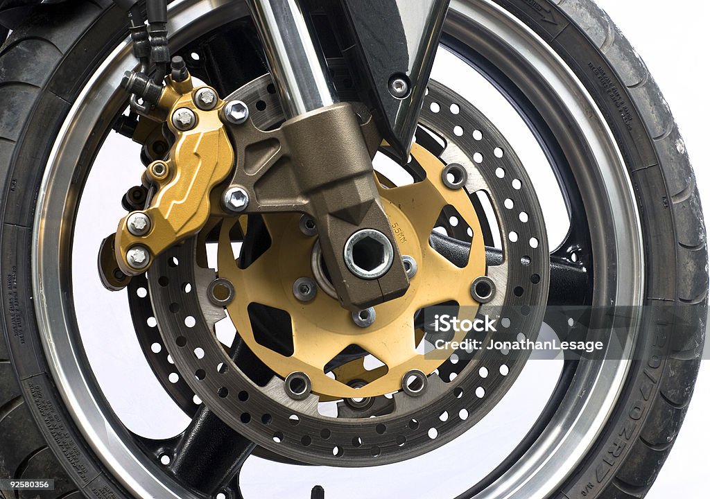 motorcycle rueda y Freno de disco - Foto de stock de Motocicleta libre de derechos