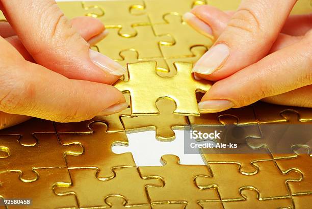 Pazles Stock Photo - Download Image Now - Gold Colored, Jigsaw Puzzle, Business