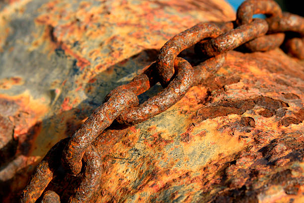 Rusted Metal Chain Links stock photo