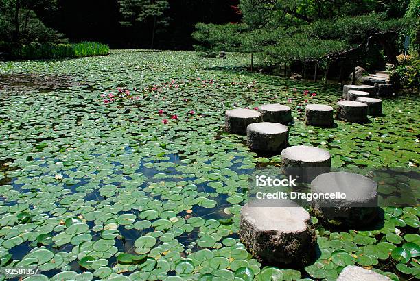 Foto de O Step Stones Em Japonês Jardim Aquático e mais fotos de stock de Cena de tranquilidade - Cena de tranquilidade, Cidade de Quioto, Exterior