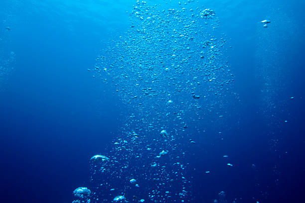 istock Bubbles rising up in the blue ocean 92581671