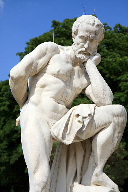 istock White marble statue of a naked man 92581752