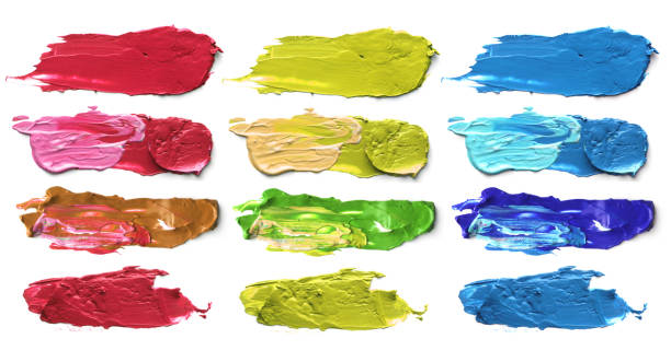 istock Abstract acrylic color brush strokes. Collection. Isolated on white. 925820134