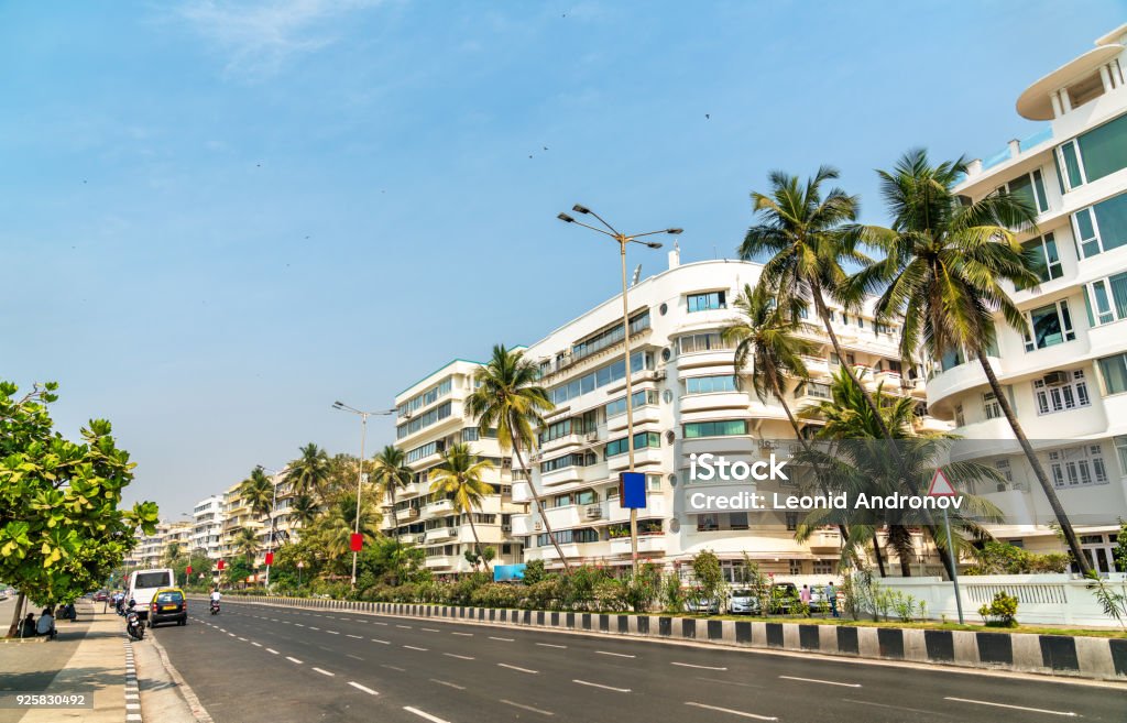 Buildings on Marine Drive in Mumbai, India Buildings on Marine Drive in Mumbai - Maharashtra, India Mumbai Stock Photo
