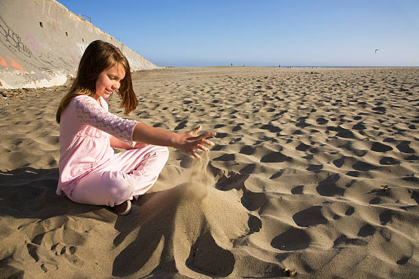 Child, Beach, Lying Down, Pink Bikini, Smile