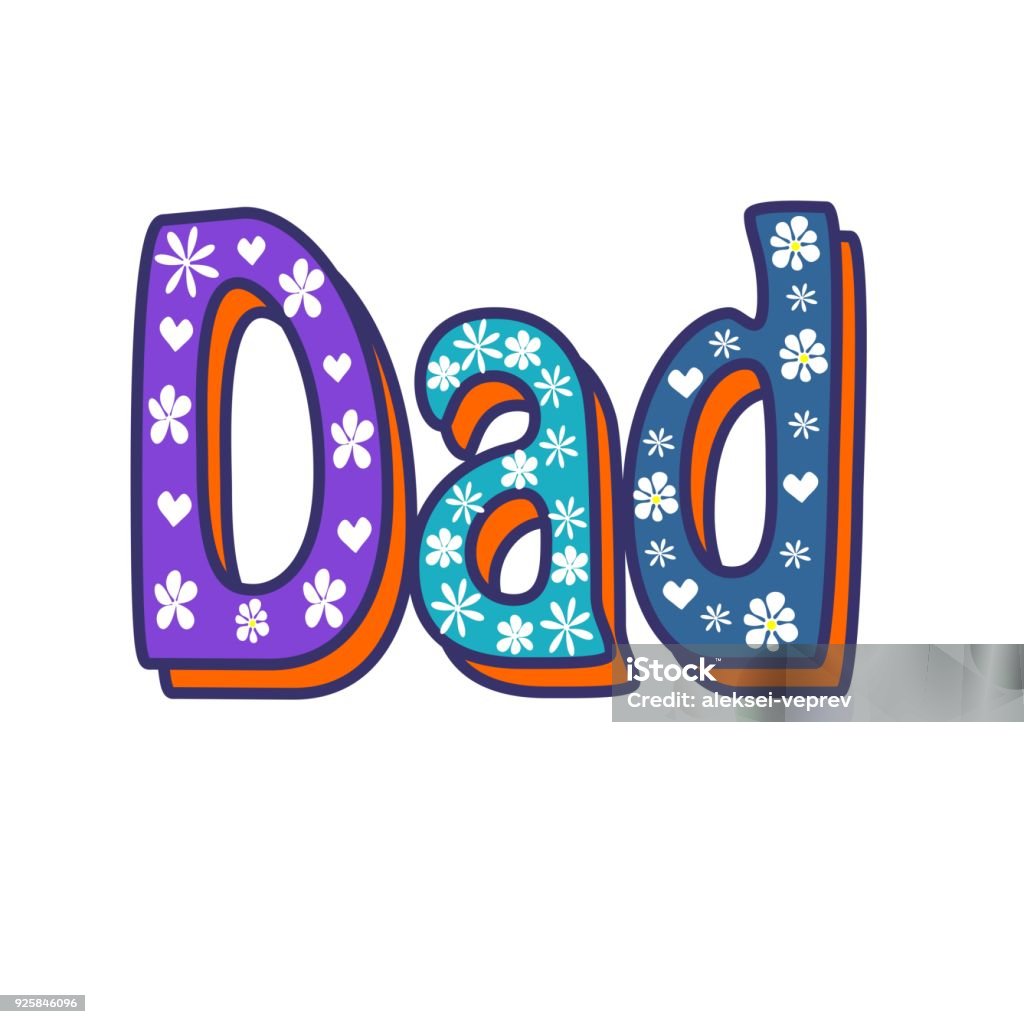 Dad Text Background Dad Handwritten Calligraphy Text Stock Illustration - Download Image ...