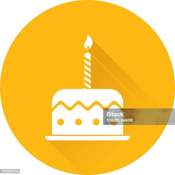 Birthday Cake With Candles With Long Shadow Stock Illustration - Download Image Now - Birthday, Birthday Candle, Candle