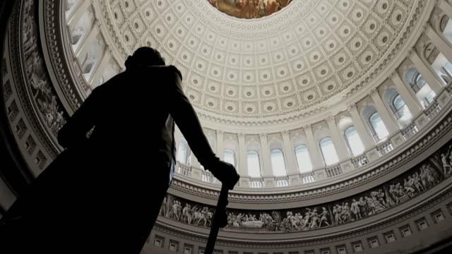 U.S. Capitol Building Rotunda George Washington in Washington, DC - Tilt Up