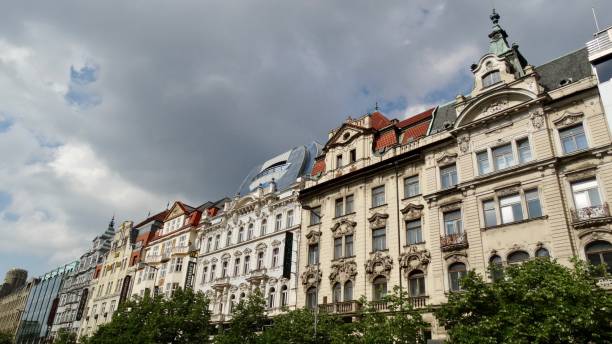 istock Typical house facades in downtown Prague 925854248