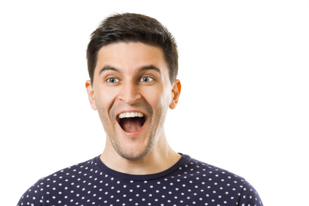 istock Facial expression of cheerful young guy 925856666