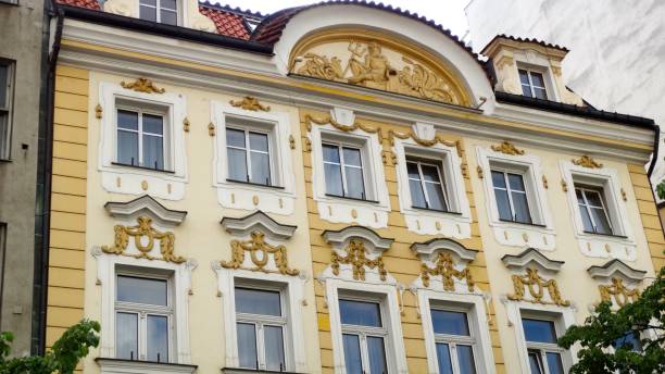 istock Typical house facades in downtown Prague 925856962