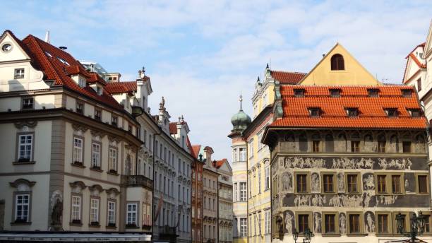 istock Typical house facades in downtown Prague 925861158