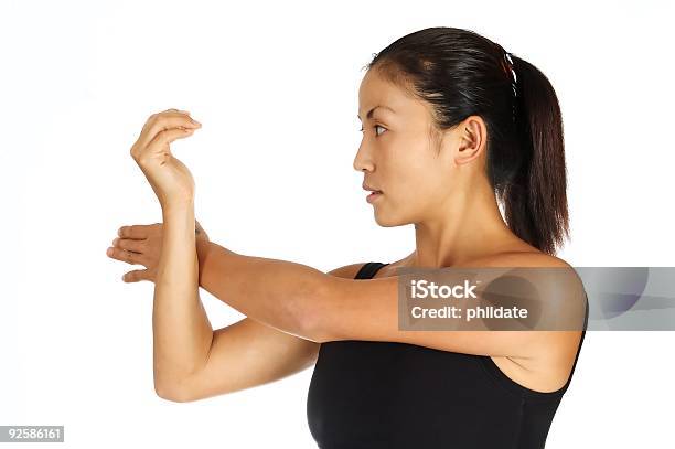 Shoulder Stretch Stock Photo - Download Image Now - Abdominal Muscle, Adult, Anaerobic Exercise