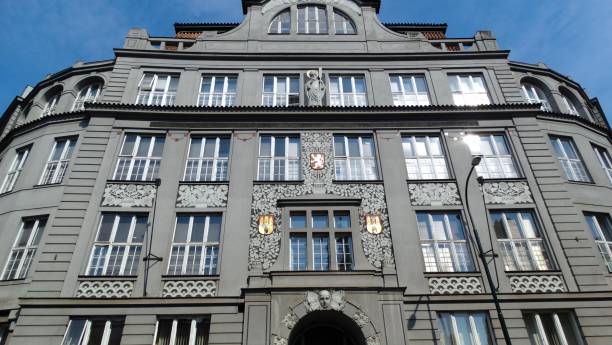 istock Typical house facades in downtown Prague 925864350