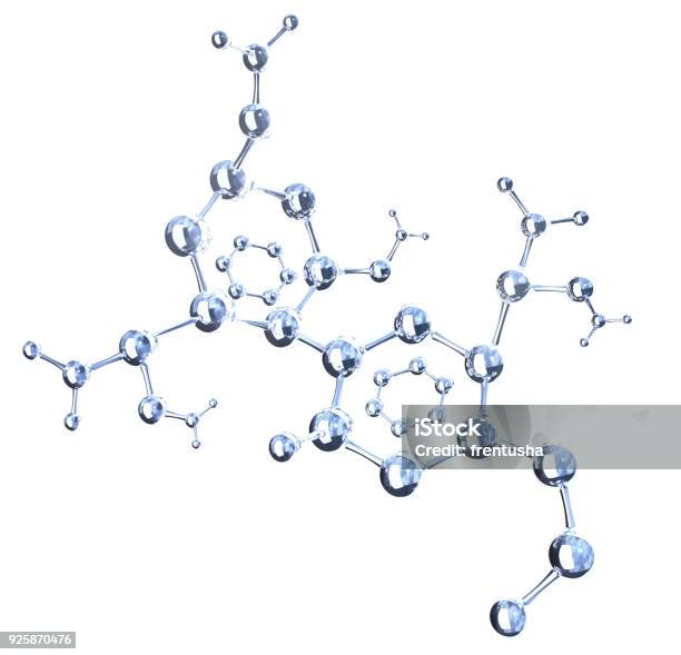 Abstract Molecular Structure Stock Photo - Download Image Now - Molecule, Cut Out, White Background